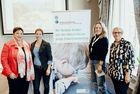 Blindenschul-Direktorin Carmelina Castellino, Blindenschul-Mitarbeiterin Corinne Stettler, Ronald McDonald Hausverwalterin Orlanda Vetter und Sarah Dallmeier